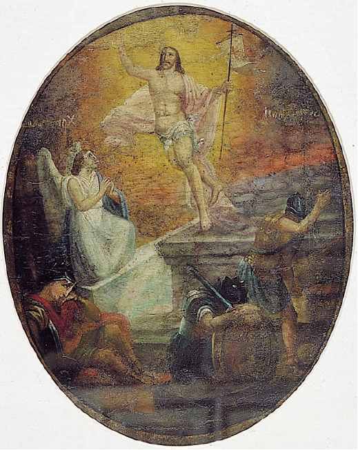 Auferstehung (Vorderseite), Heiliger Ilja (Rückseite) von Maestro del XVIII Secolo.