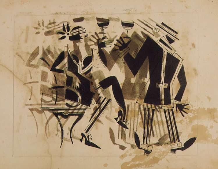 Der elegante Angestellte. Trinkspruch von Wladimir Wassiljewitsch Lebedew, 1925.