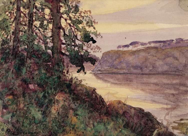 Entlang des Ufers des Flusses Kama von Apollinary Mikhailovich Vasnetsov.