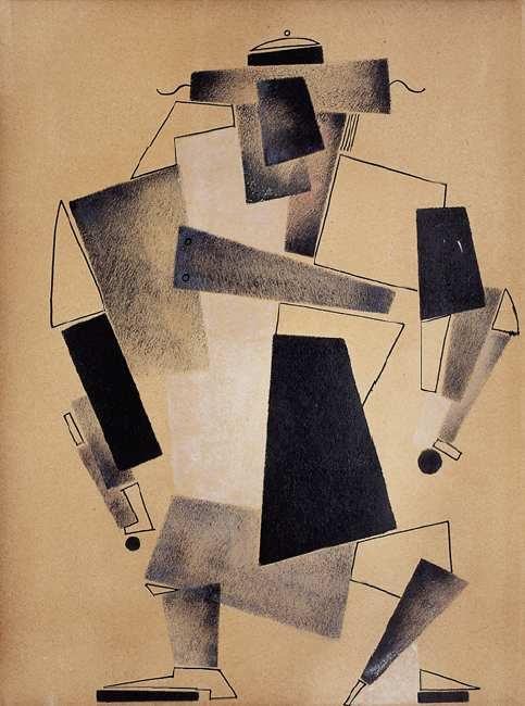 Figur mit Uschanka von Kazimir Sewerinowitsch Malewitsch, 1920.