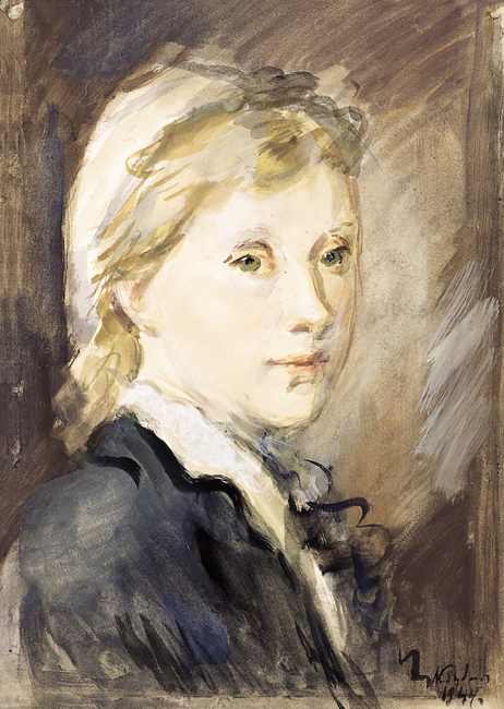 Porträt der Ehefrau des Malers von Konstantin Iwanowitsch Rudakow, 1944.