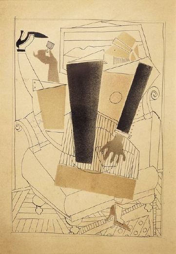 Dame im Sessel. Trinkspruch von Wladimir Wassiljewitsch Lebedew, 1925.