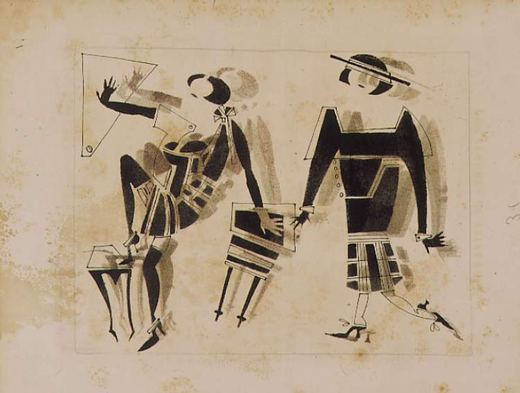 Mädchen aus gutem Hause und Frau aus der Halbwelt von Wladimir Wassiljewitsch Lebedew, 1925.