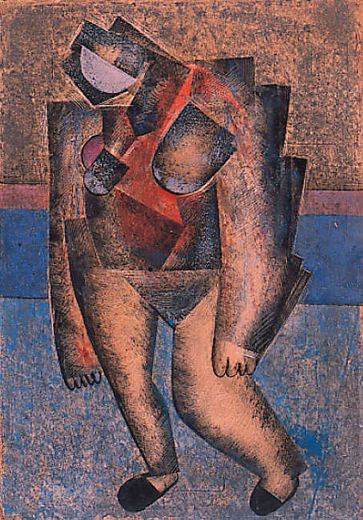Traurige gehende Frau von Kazimir Sewerinowitsch Malewitsch, 1920.
